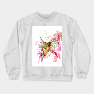 Hummingbird and Flowers Crewneck Sweatshirt